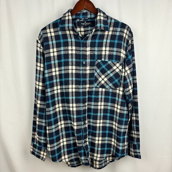 Tailor Vintage Plaid Flannel Button-Up Shirt - Picture 1 of 6